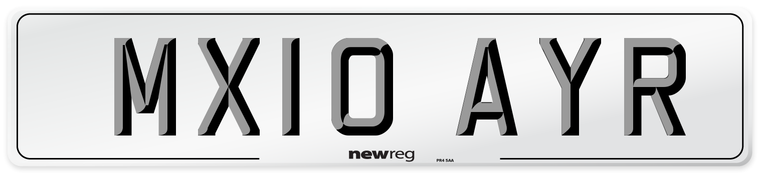 MX10 AYR Number Plate from New Reg